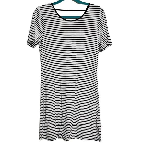 SugarLips Short Sleeve Striped Mini Dress White and Black Size Medium - Picture 1 of 5